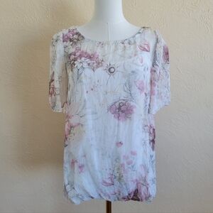 Gusy | Italian Silk Floral Blouse